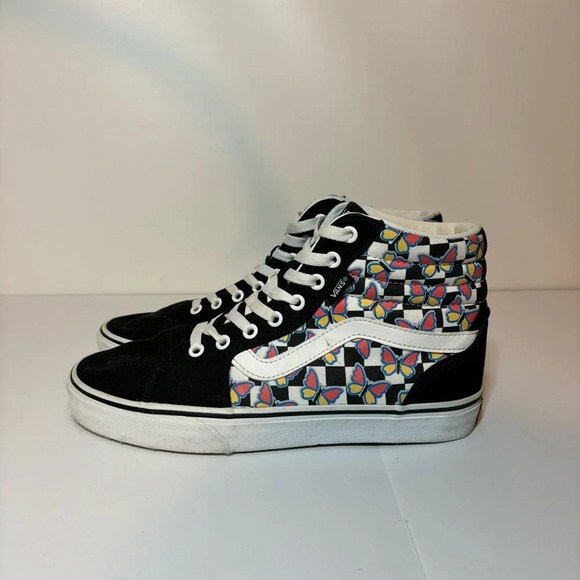 VANS “Filmore Hi” Butterfly Checkerboard High Top Shoes Women’s Sneakers Sz 9.5 - Picture 1 of 9